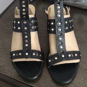 Marc fisher sandals. Black with gold accents
